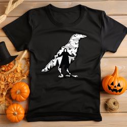 horror movie crow silhouette t-shirt shirt unisex halloween shirt men's & women's fancy dress halloween t-shirt