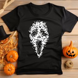 scream ghost face bats t-shirt black shirt unisex halloween shirt men's & women's fancy dress halloween t-shirt