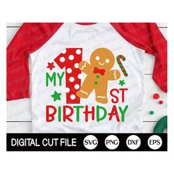 My First Birthday Shirt SVG, Baby Christmas Svg, Cookies Clip art, My 1st Christmas Svg, Boy Christmas Baby Shirt, Svg F