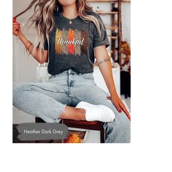 leopard thankful shirt, thankful gift, thanksgiving shirt, autumn shirt, fall tshirt, womens fall shirt, thanksgiving di