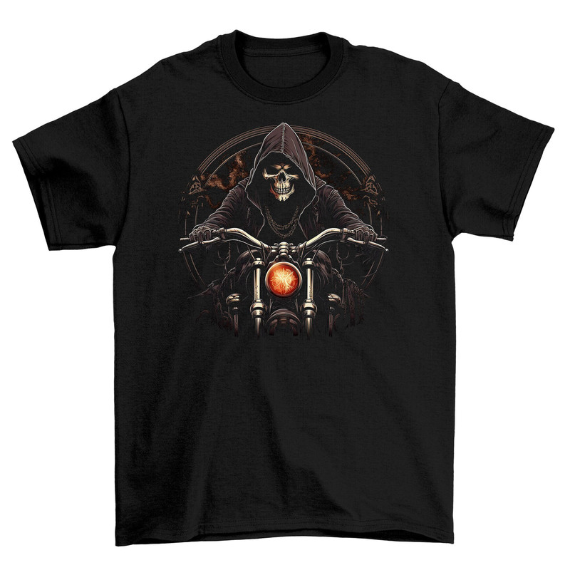 Demon Motorcycle Skull Rider T-Shirt Men's Black Cotton Shirt Tee Top Mens Goth Fantasy Shirts Dark Graphic T-Shirts.jpg