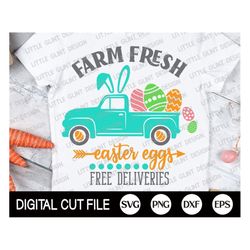 Farm Fresh Easter Eggs, Easter Truck Egg Svg, Easter Svg, Happy Easter Svg, Svg Easter Truck, Svg Easter, Svg Files For