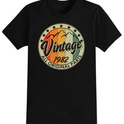 40th birthday gift vintage mountain original parts forty gifts year 1983 mens t-shirt funny tee present 40 years old 202