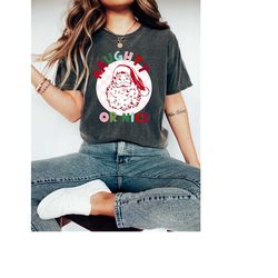 retro christmas comfort colors shirt, naughty or nice santa shirt, vintage santa christmas shirt, retro holiday shirt, u