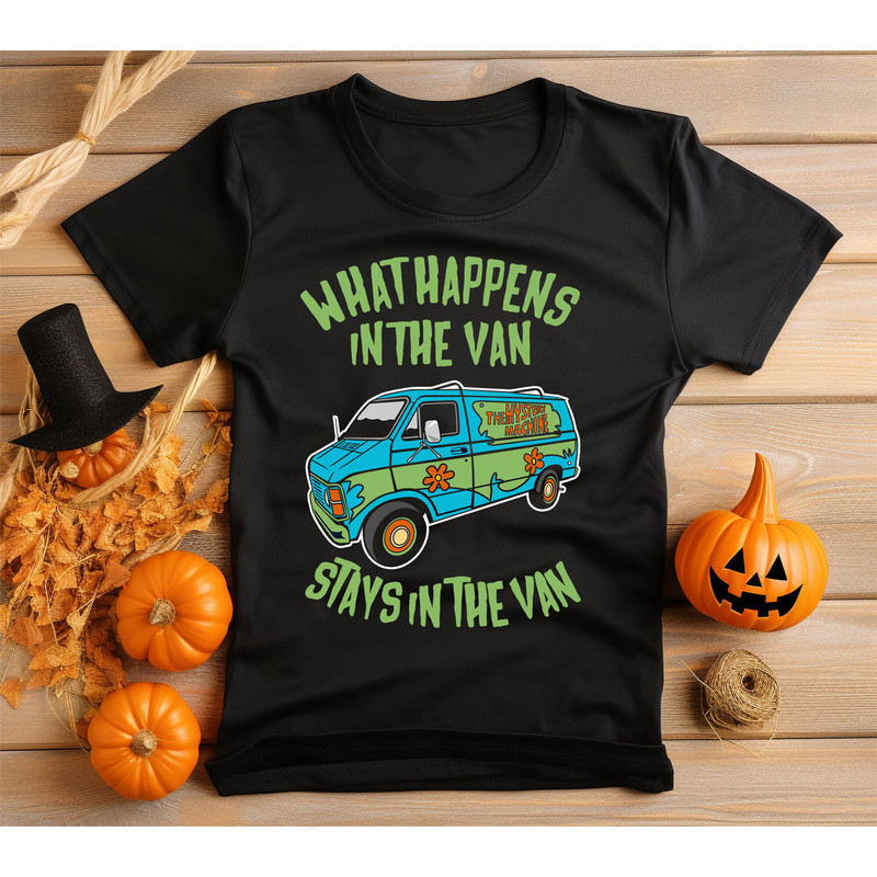 What Happens In The Mystery Van T-Shirt Shirt Unisex Halloween Shirt, Men's & Women's Fancy Dress Halloween Horror T-Shirt.jpg
