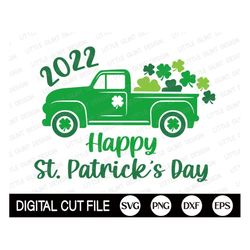 happy st patrick's day shirts, shamrock svg, st patricks truck, vintage truck svg, st patrick retro truck png, dxf, svg