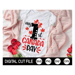 my first canada day svg, canada girl svg, baby canada day svg, maple leaf, canada flag, my 1st canada day girl shirt, sv