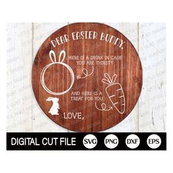 easter svg, easter bunny plate svg, dear easter bunny tray svg, carrot plate svg, bunny plate dxf, svg files for cricut,
