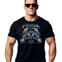venom barbell gym t shirt for men, movie & cartoon themed workout training top perfect for fitness and pop culture fans