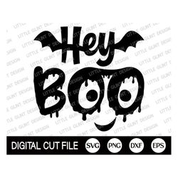 hey boo svg, halloween svg, spooky svg, halloween costume, ghost svg, boo, funny halloween, kids halloween shirt, png, s