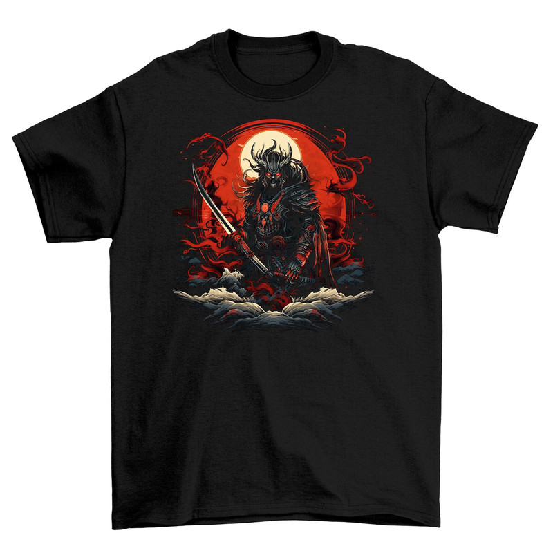 Dark Samurai Warrior Japanese Death Metal T-Shirt Men's Black Cotton Shirt Tee Top Mens Goth Fantasy Shirts Dark Graphic T-Shirts.jpg