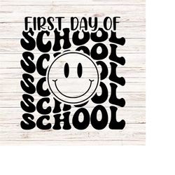 first day of school SVG/PNG Schools back in svg back to school svg retro wavy words svg teacher svg