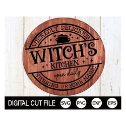 witches kitchen svg, halloween sign svg, pumpkin svg, hocus pocus svg, spooky svg, round halloween sign, fall svg, png,
