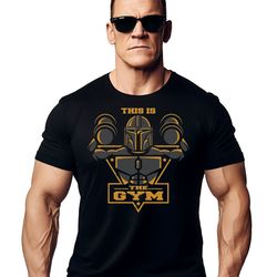 mandalorian gym t shirt for men - tv, movie & cartoon themed workout training top perfect for fitness and pop culture fa