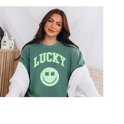 Retro St Patty's Day Comfort Colors Shirt, Lucky Smiley Shirt, Vintage St Patrick's Day Shirt, Day Drinking Shirt, Retro