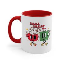 christmas cheer mug, hot chocolate mug, secret santa gift,  kids christmas mug, children hot cocoa mug