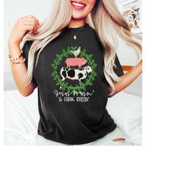 jesus praising and farm raising shirt, farm animals shirt, religious t-shirt, christian shirt, farmer tshirt, gift for f