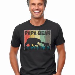 sunset papa bear retro vintage t shirt fathers day unique design - first father's day gifts, fathers day presents from s