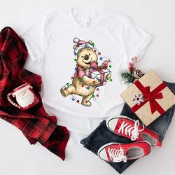 winnie the pooh christmas shirt, pooh bear santa t shirt, disney merry christmas t shirt - a514