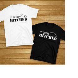 i'm getting hitched t-shirt, bride shirt, groom tee, getting married, handcuffs, wedding gift, engagement crew.