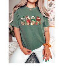 Retro Christmas Comfort Colors Shirt, Snowman Coffee Latte Shirt, Vintage Santa Christmas Shirt, Retro Holiday Shirt, Ug