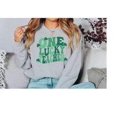 retro lucky teacher sweatshirt, teaching sweater, st patricks day sweatshirt, lucky pullover, womens sweatshirt, crewnec