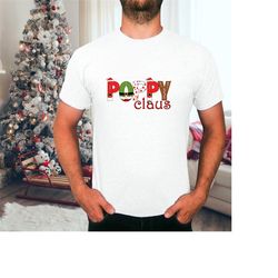 poppy claus t-shirt. christmas family shirts, group xmas tees, christmas font crew.