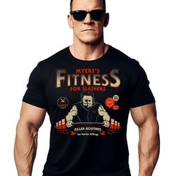 myers halloween gym t shirt for men - tv, movie & cartoon themed workout training top perfect for fitness and pop cultur