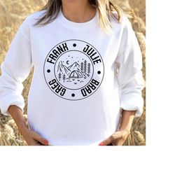 custom group sweatshirt for camping group, personalized camp crew sweater for glamping group jumper up to 5 names.