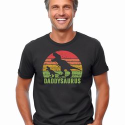 sunset daddysaurus retro vintage tshirt fathers day unique design - first father's day gifts, fathers day presents from