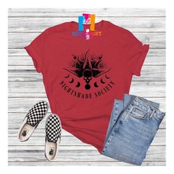 nightshade society t-shirt, skull shirt, gothic shirt, nevermore academy shirt, wednesday addams shirt, movie shirt, sca