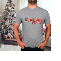 grandpa claus t-shirt. christmas family shirts, group xmas tees, christmas font crew.