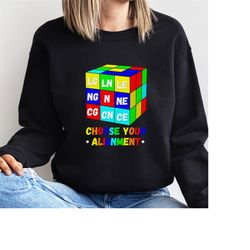 choose your alignment sweater, gaming sweat shirt, board gaming crew, dnd alignment jumper