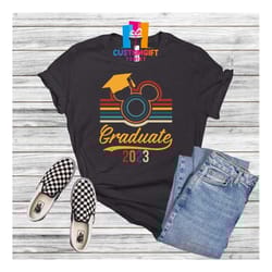 disney graduate 2023 t-shirt, disney graduation shirt, mickey mouse shirt, colorful shirt, student shirt, school shirt,