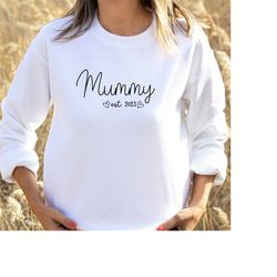 adult 'mummy' est. date personalised sweatshirt, mother's day sweater, mom jumper, mum pullover, mama gift, mum to be gi
