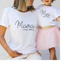 Adult 'Mama' Matching EST. date personalised, Mother's Day, Moms Mini, Mums Mini, Mamas Mini.