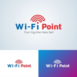 wifi point logo design template 27