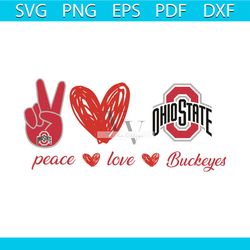 ohio state buckeyes peace love svg, sport svg, peace svg, love svg, heart svg, buckeyes svg, ohio state buckeyes svg, oh
