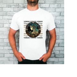 virgo zodiac sign t-shirt, star sign shirt, virgo print tee, gift for virgo star sign.