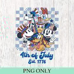 mickey mouse & friends 1776 png, 4th of july flag retro png, disney happy independence day png, wdw disneyland trip png
