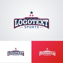 text sport logo design template 49