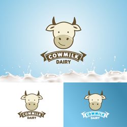 cow milk dairy logo design template 50