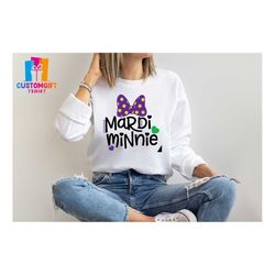 minnie mickey sweatshirt, mardi gras shirt, disney shirt, mardi gras party, cute disney shirt, unisex shirt, purple gree