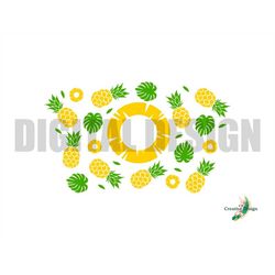 Pineapple Fruit Themed Full Starbucks Tumbler Wrap Digital Design SVG PNG Cricut Silhouette