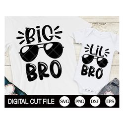 big bro svg, lil bro svg, kids shirt design, newborn baby boy, big brother, little brother, baby shower, svg files for c