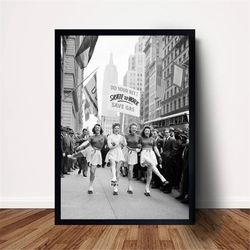 Vintage Photography Skate To Work Roller Skating Poster Canvas Wall Art Home Decor (No Frame)