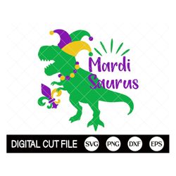 mardi gras dinosaur svg, mardi saurus svg, t-rex dinosaur svg, dino svg, mardi gras png, baby boy, svg files for cricut,