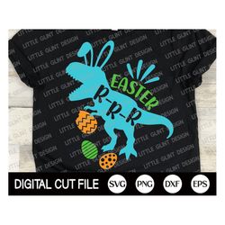 easter dinosaur svg, t-rex bunny svg, happy easter cut file, funny dino quote svg, baby, kids shirt design, svg files fo