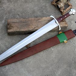 24 inches Long Blade Viking Sword-Hand Forged Sword-Historical Sword-Made of Leaf Spring of Truck-Tempered-Sharpen. S41