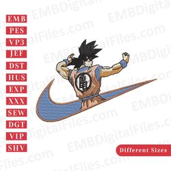 nike swoosh goku anime embroidery design